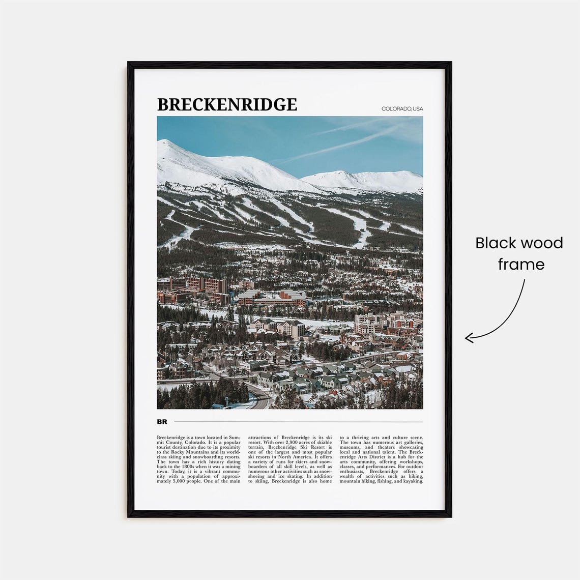 Breckenridge Colorado Ski Resort Snowy Peaks Travel Poster Series - Image 2