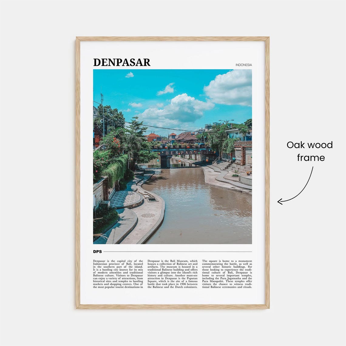 Denpasar Bali Indonesia Riverside Cityscape River Bridge Travel Poster - Image 3