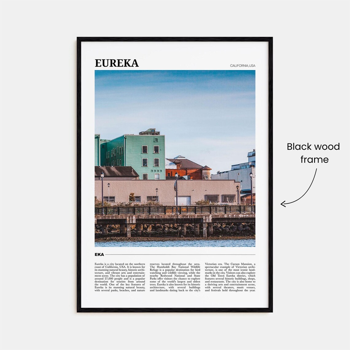 Eureka California Old Town Waterfront Travel Poster Photo Art - Image 2
