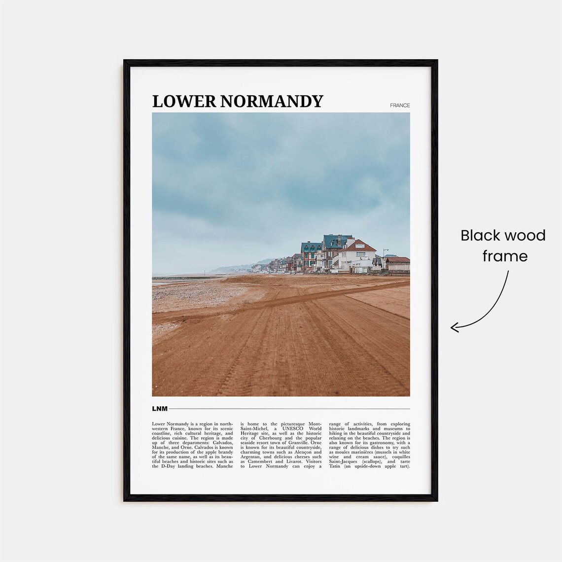 Lower Normandy France Beach Coastal Town Travel Photo Guide Poster - Image 2