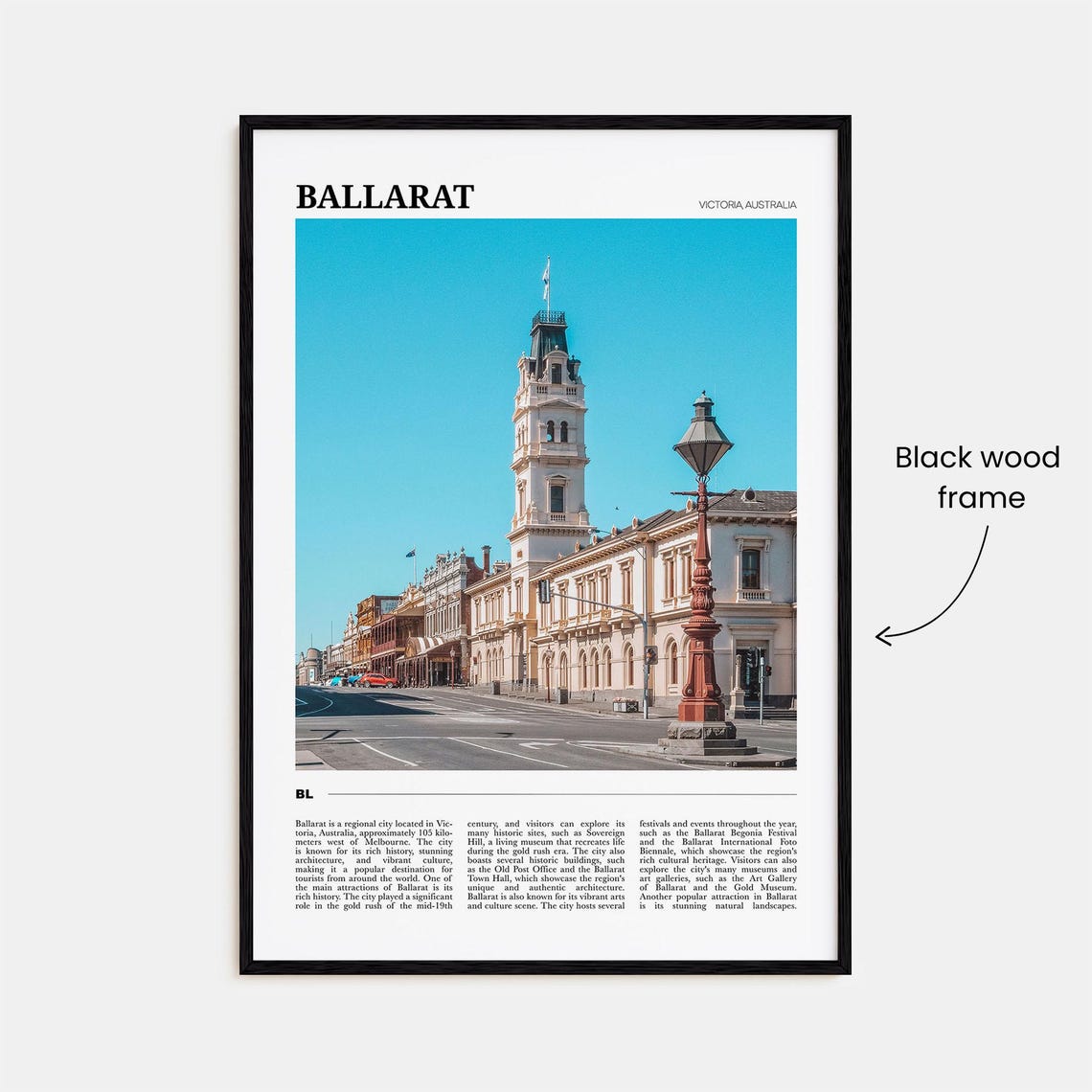 Ballarat Travel Poster Ballarat Wall Art Ballarat Poster Print Ballarat Photo Ballarat Decor Victoria Australia - Image 2