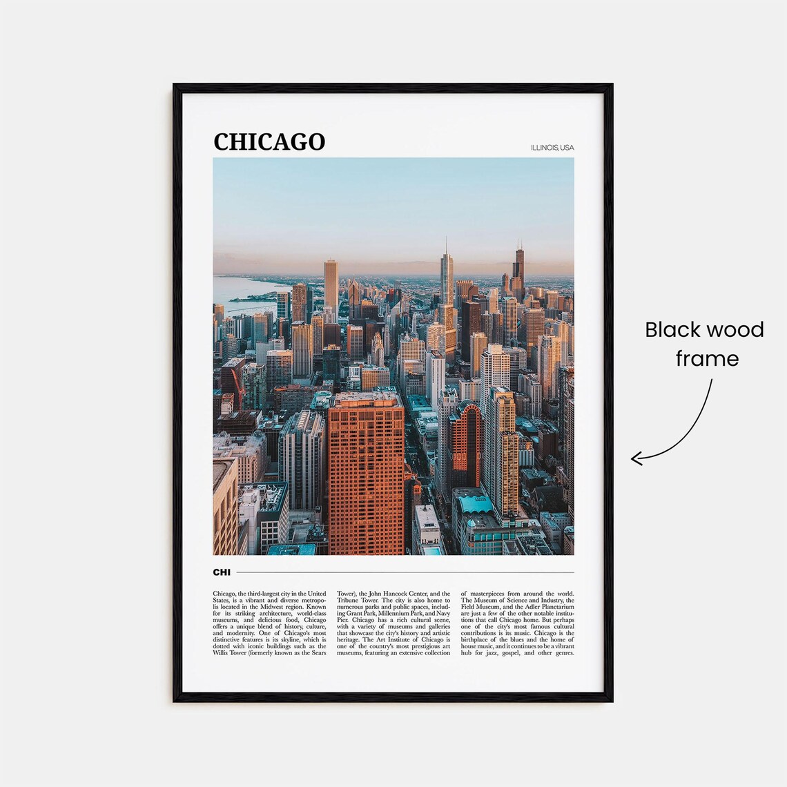 Chicago Travel Poster, Illinois USA Wall Art - Image 2