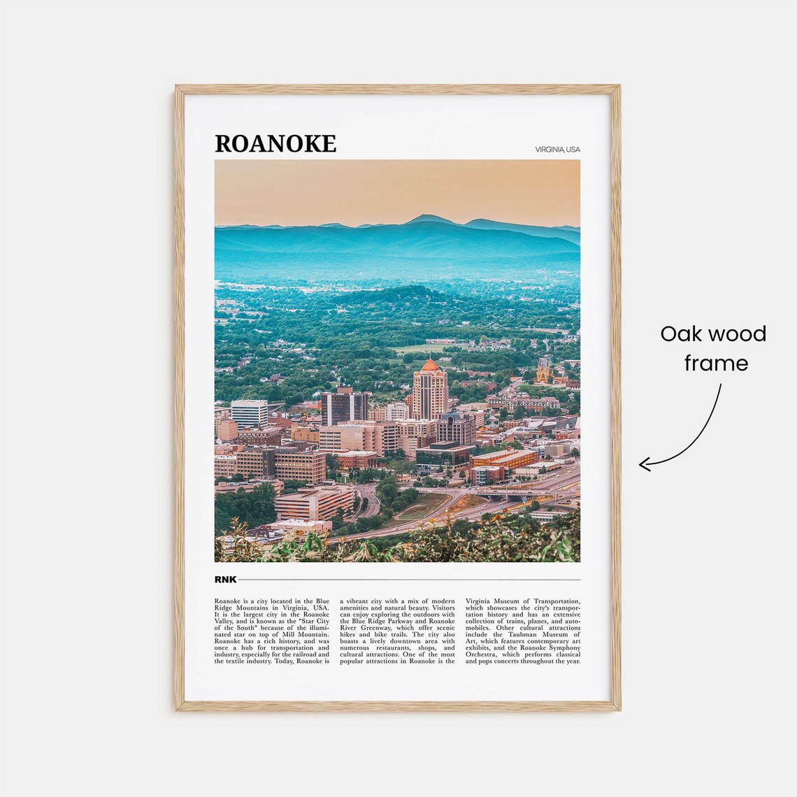 Roanoke Virginia Travel Poster, USA Wall Art - Image 3