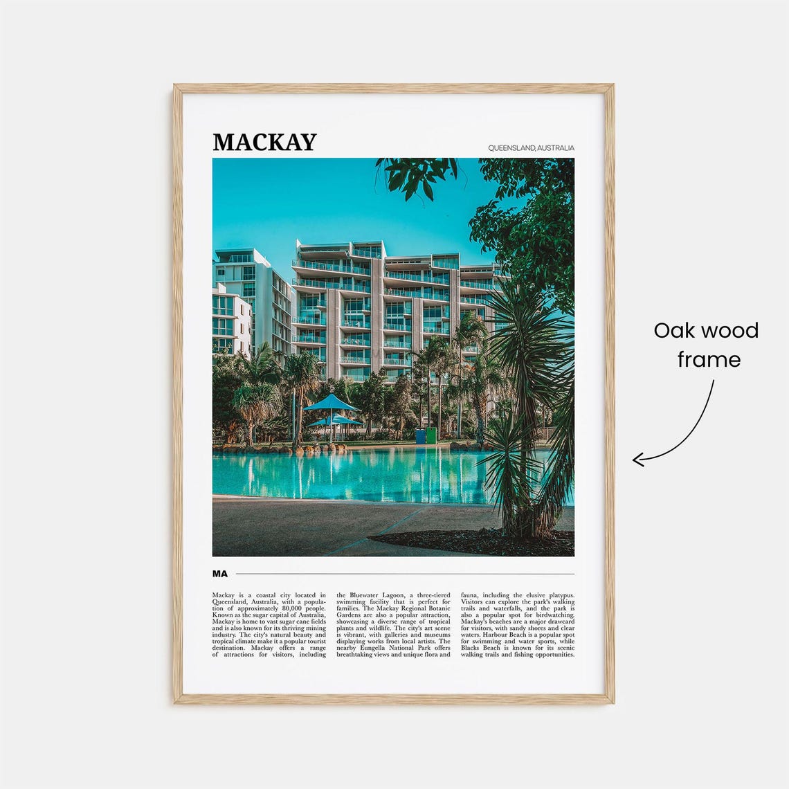 Mackay Queensland Australia Tropical Lagoon Palms Travel Poster - Image 3