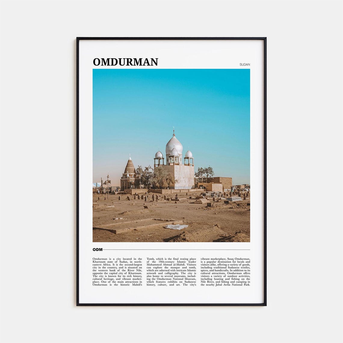 Omdurman Sudan Nile River Mahdi Tomb Domed Mosque Desert Photo Poster