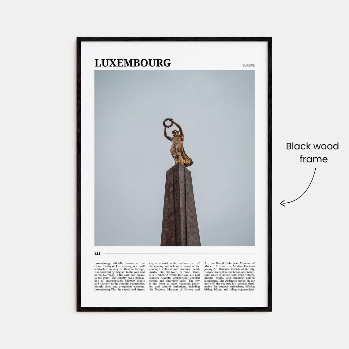 Luxembourg Europe Golden Lady Monument Gelle Fra Landmark Poster - Image 2