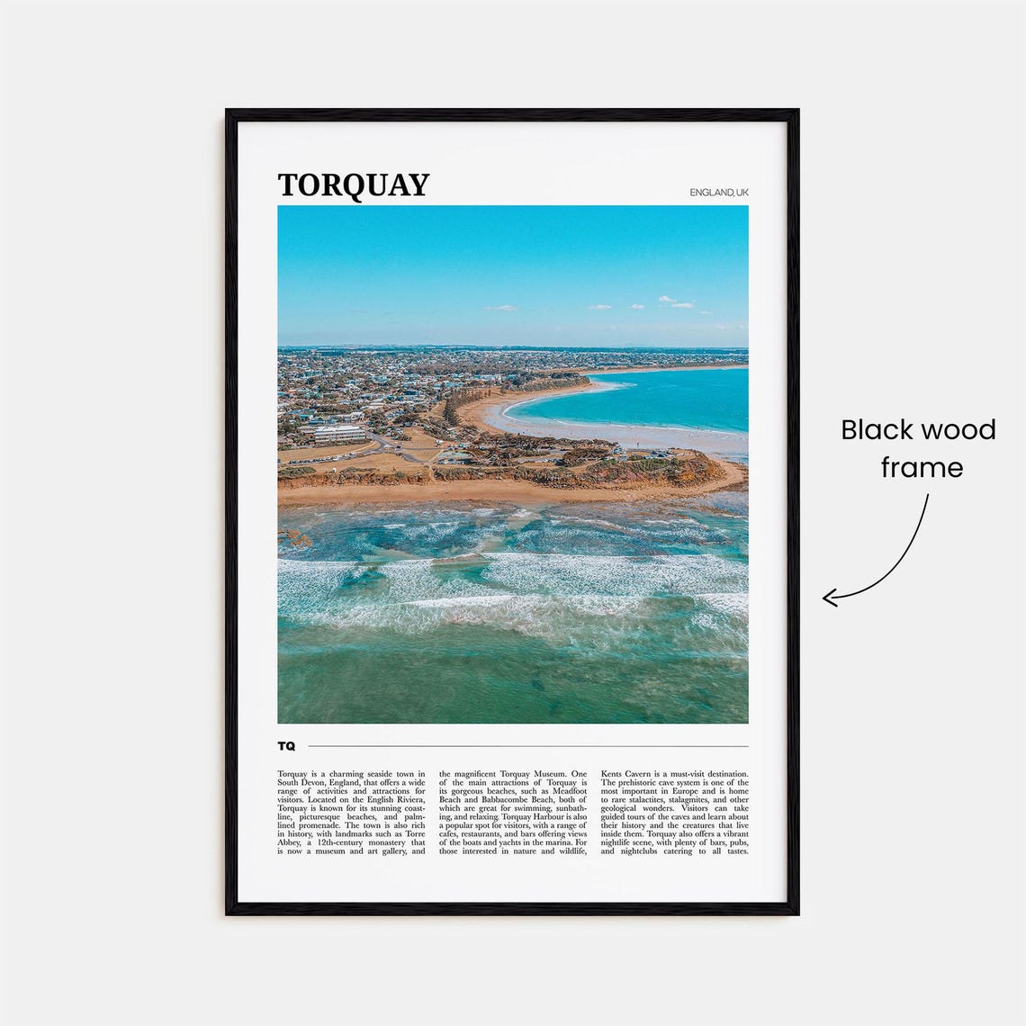 Torquay England UK English Riviera Aerial Beach Coastline Poster - Image 2