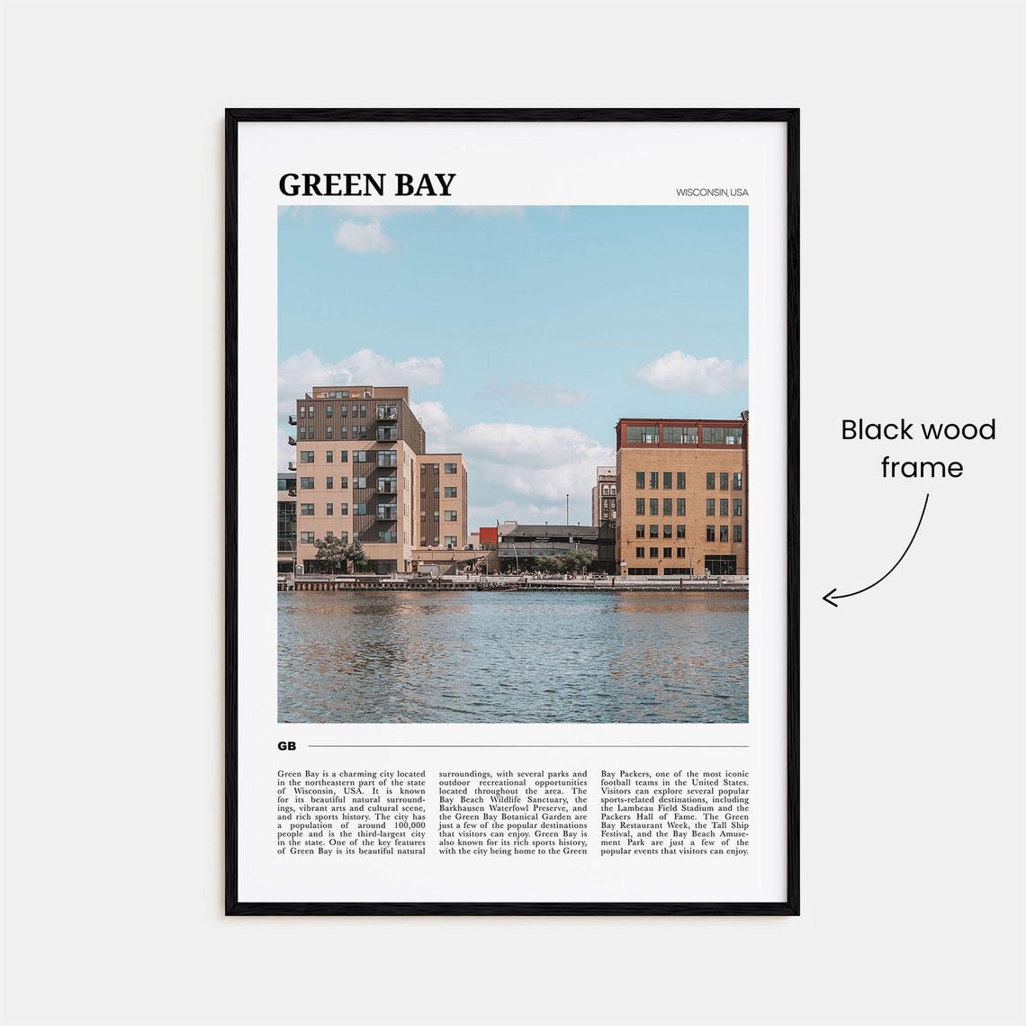 Green Bay Travel Poster Green Bay Wall Art Green Bay Poster Print Green Bay Photo Green Bay Decor Wisconsin Usa - Image 2