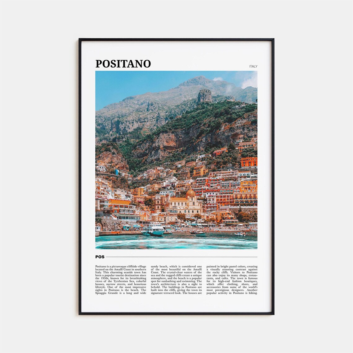 Positano Travel Poster Italy Travel Poster
