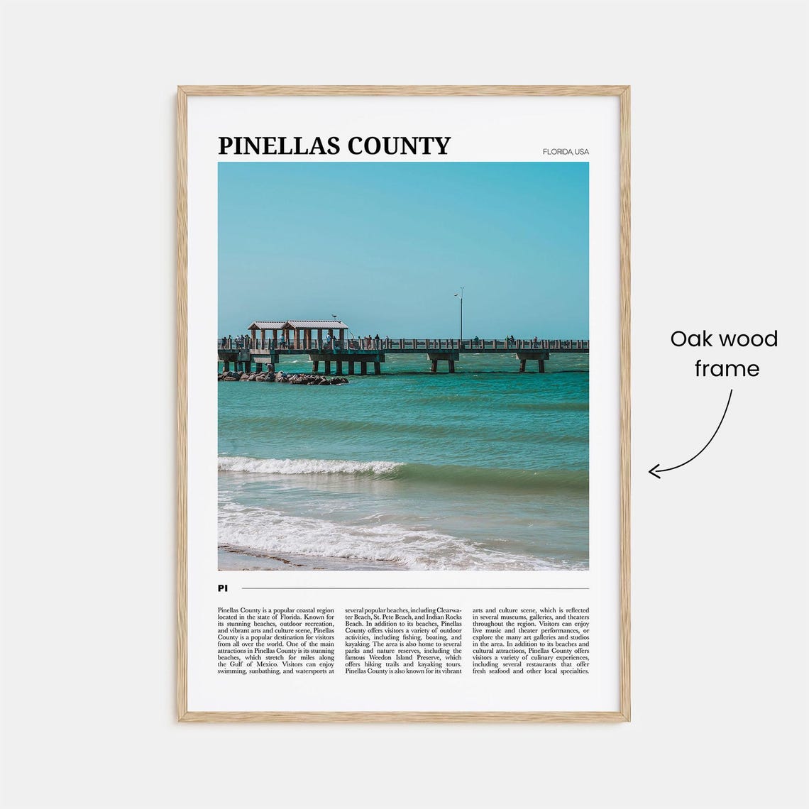 Pinellas County Florida Fishing Pier over Turquoise Water Poster - Image 3