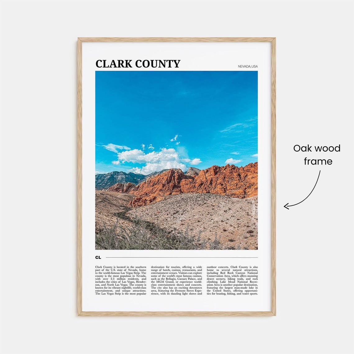 Clark County Nevada Red Rock Canyon Desert Scenic Travel Poster - Image 3