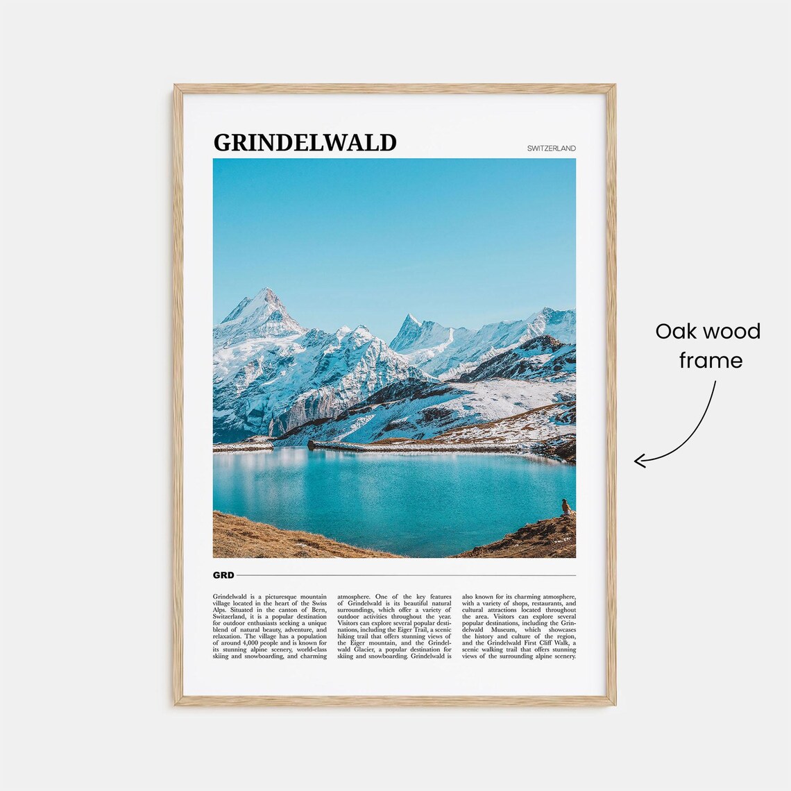 Grindelwald Switzerland Swiss Alps Snowy Peaks Lake Travel Poster - Image 3