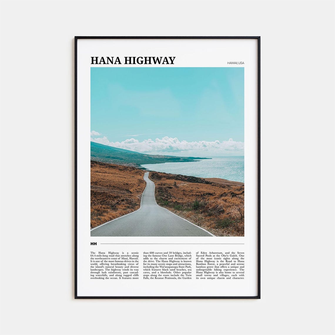 Hana Highway Travel Poster Hana Highway Wall Art Hana Highway Poster Print Hana Highway Photo Hana Highway Decor Hawaii Usa