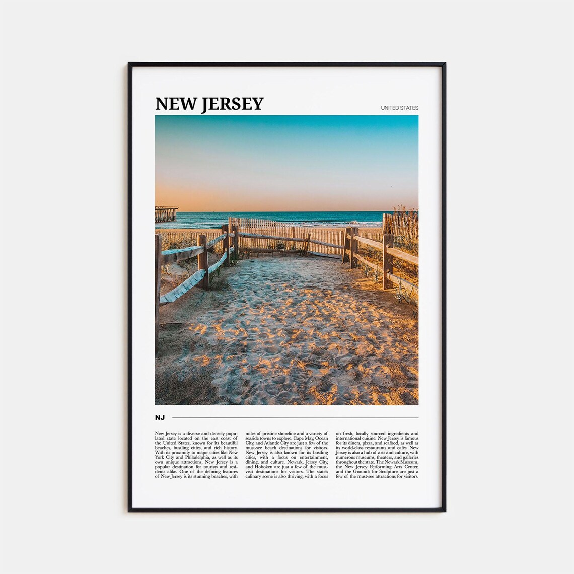 New Jersey Travel Poster No. 2, USA Art Print