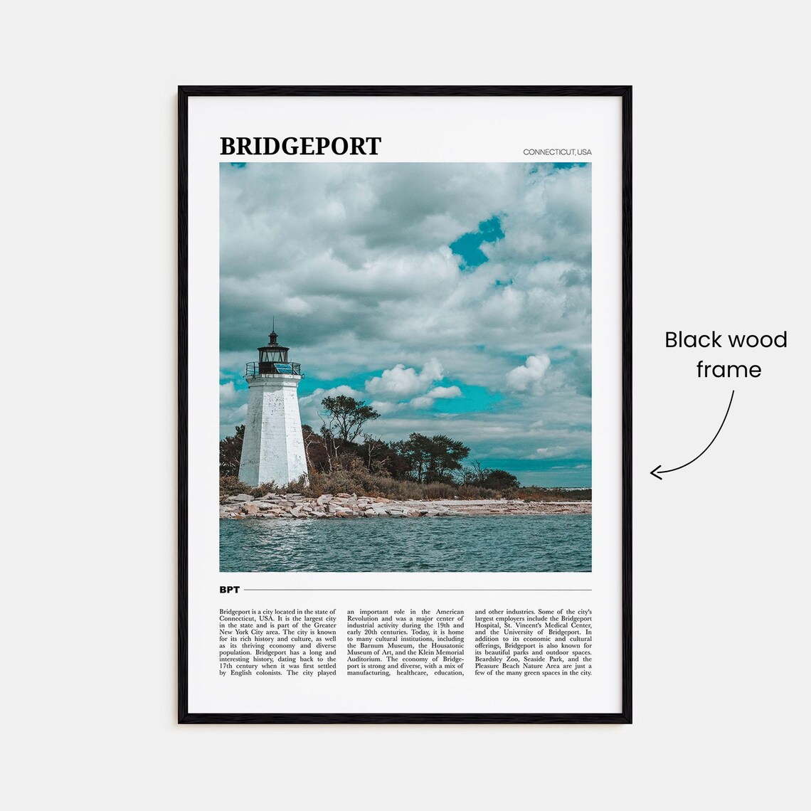 Bridgeport Travel Poster, Connecticut Wall Art Print - Image 2