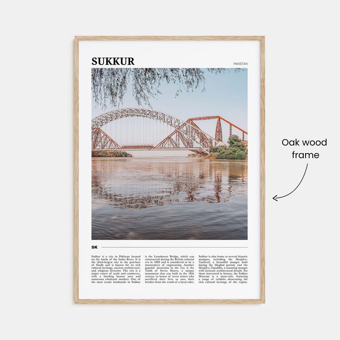 Sukkur Pakistan Lansdowne Bridge Indus River Steel Arch Travel Poster - Image 3