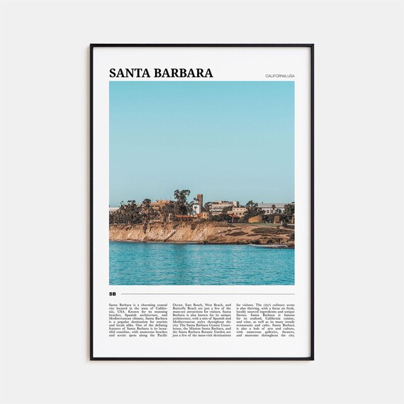 Santa Barbara California USA Coastal Cliffs Ocean View Photo Poster