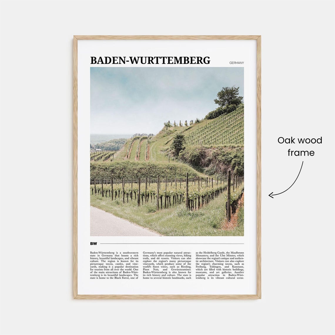 Baden Wurttemberg Germany Vineyard Hills Wine Country Travel Poster - Image 3
