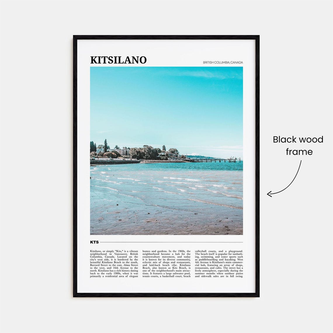 Kitsilano Vancouver Canada Beach Ocean Shoreline Travel Poster - Image 2