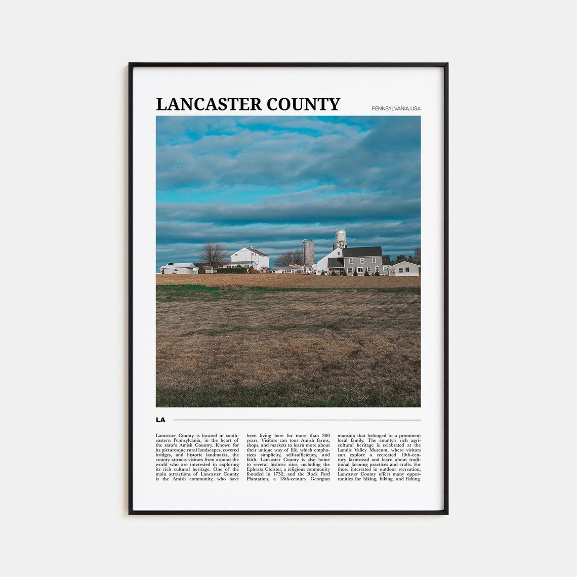 Lancaster County Pennsylvania Amish Farm Travel Photography Poster