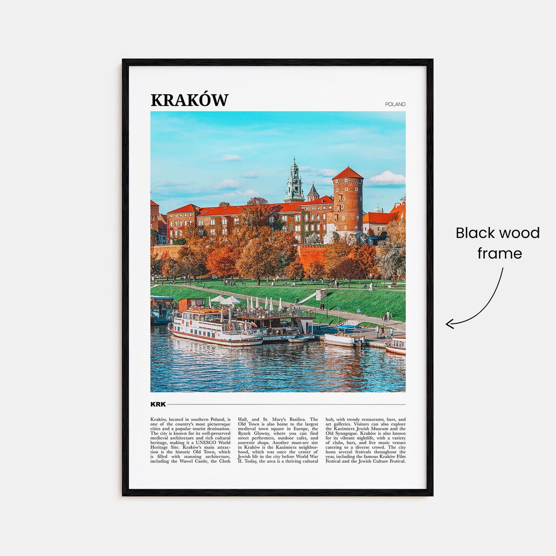 Krakow Poland Wawel Castle Riverside Autumn City Travel Poster - Image 2
