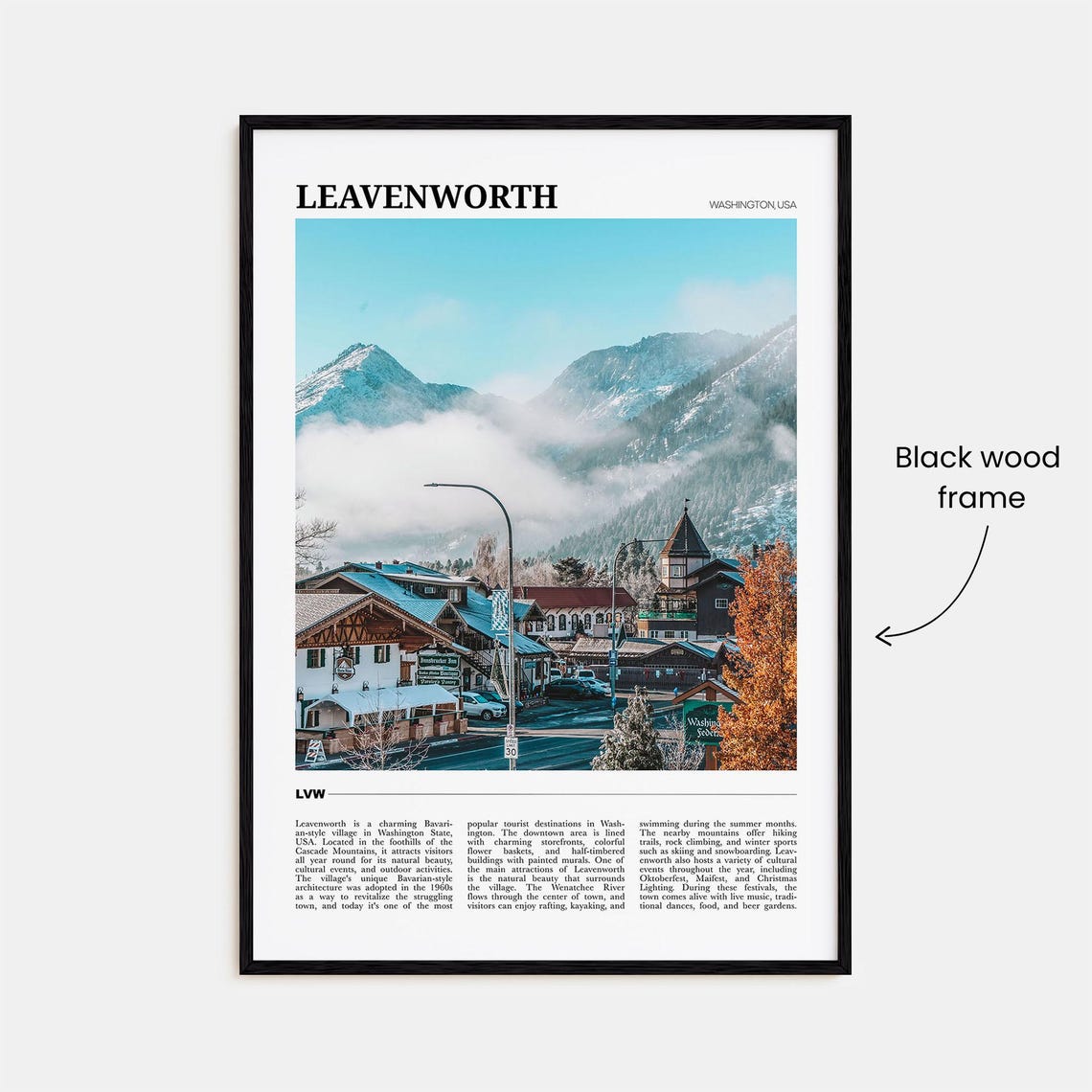 Leavenworth Washington USA Bavarian Village Mountain Travel Poster - Image 2