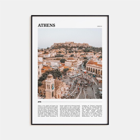 Athens Greece Travel Poster, European Wall Art