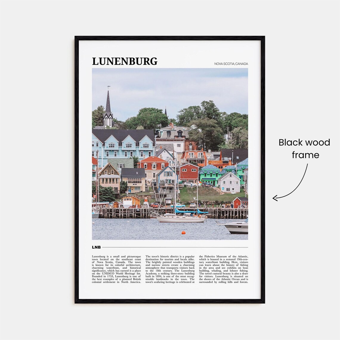 Lunenburg Nova Scotia Canada Colorful Harbor Houses Travel Poster - Image 2