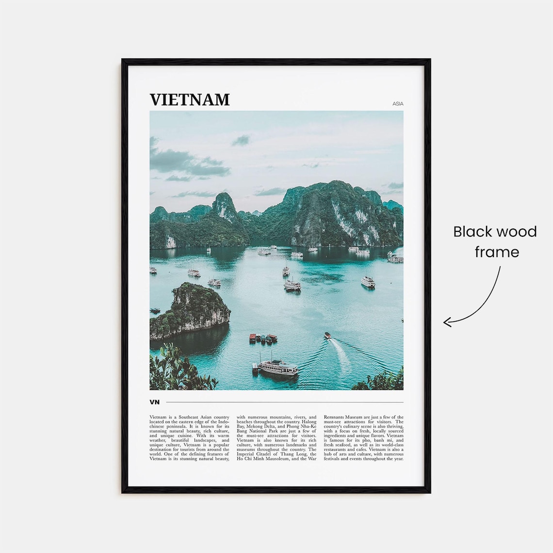 Vietnam Ha Long Bay Limestone Karsts and Boats Travel Poster - Image 2