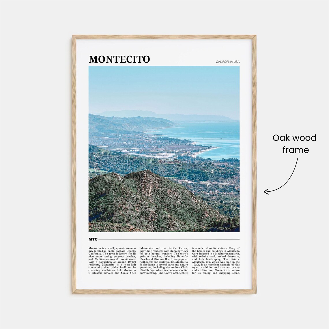 Montecito California Pacific Coast Aerial View Travel Photo Poster - Image 3
