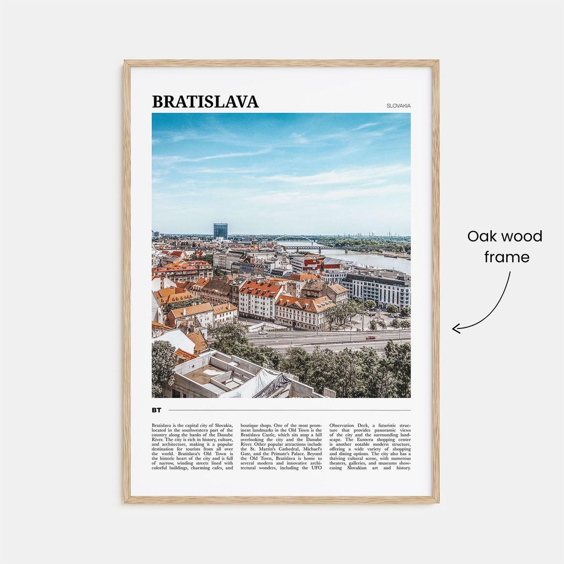 Bratislava Slovakia Old Town Red Roofs River Panorama Poster - Image 3