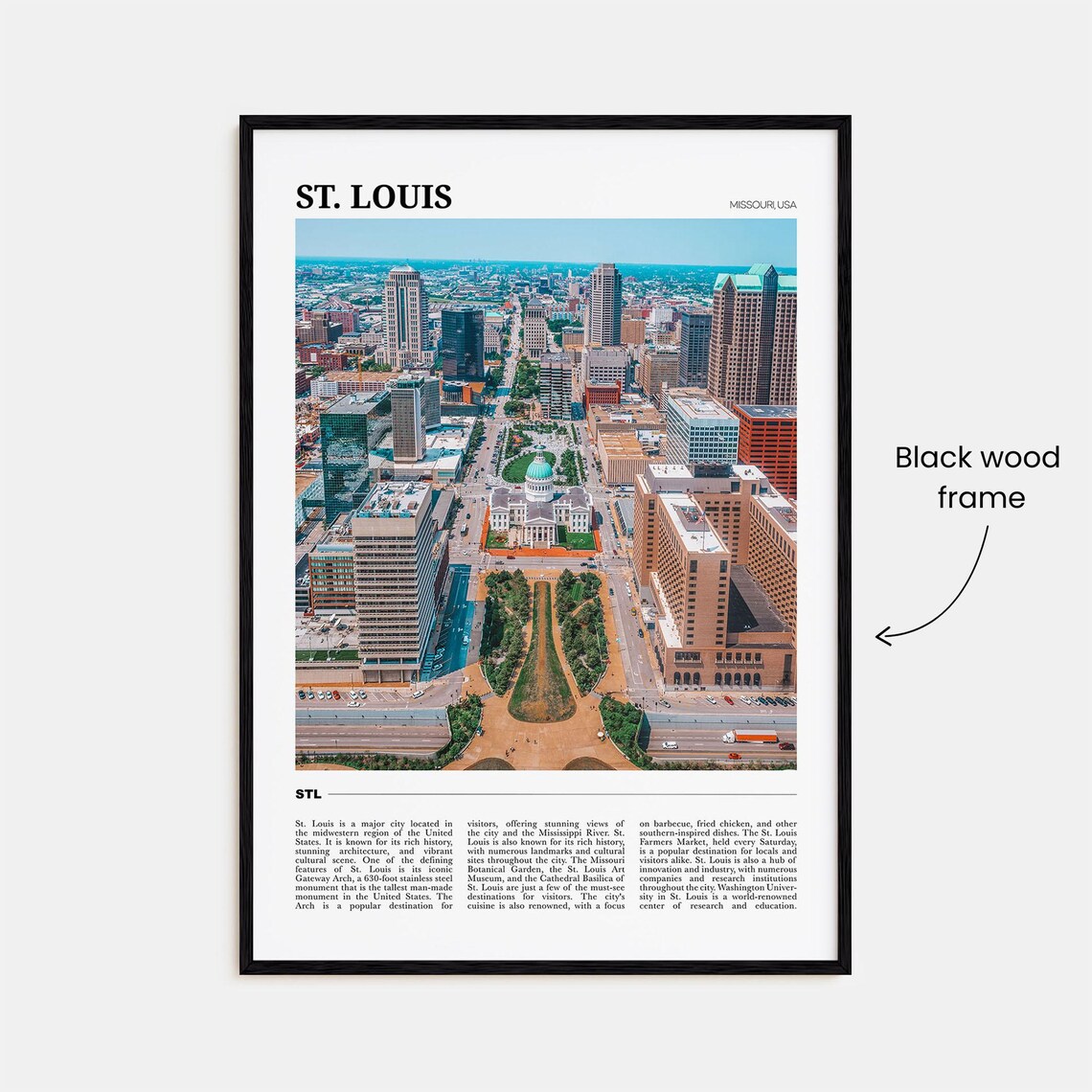 St Louis Travel Poster, Missouri USA Art Print - Image 2