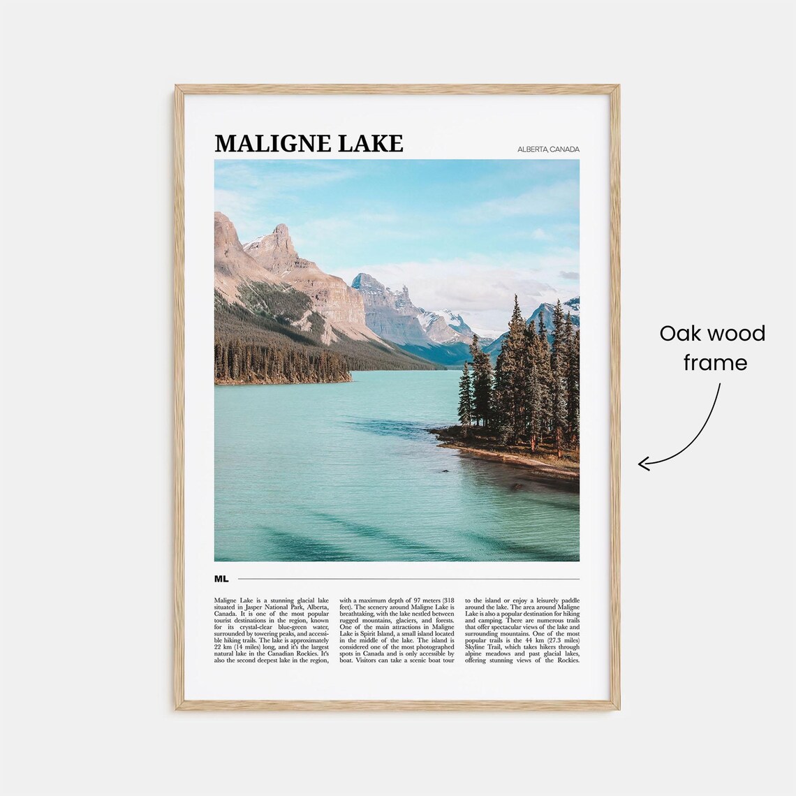 Maligne Lake Alberta Travel Poster Glacial Lake Mountain Valley View - Image 3