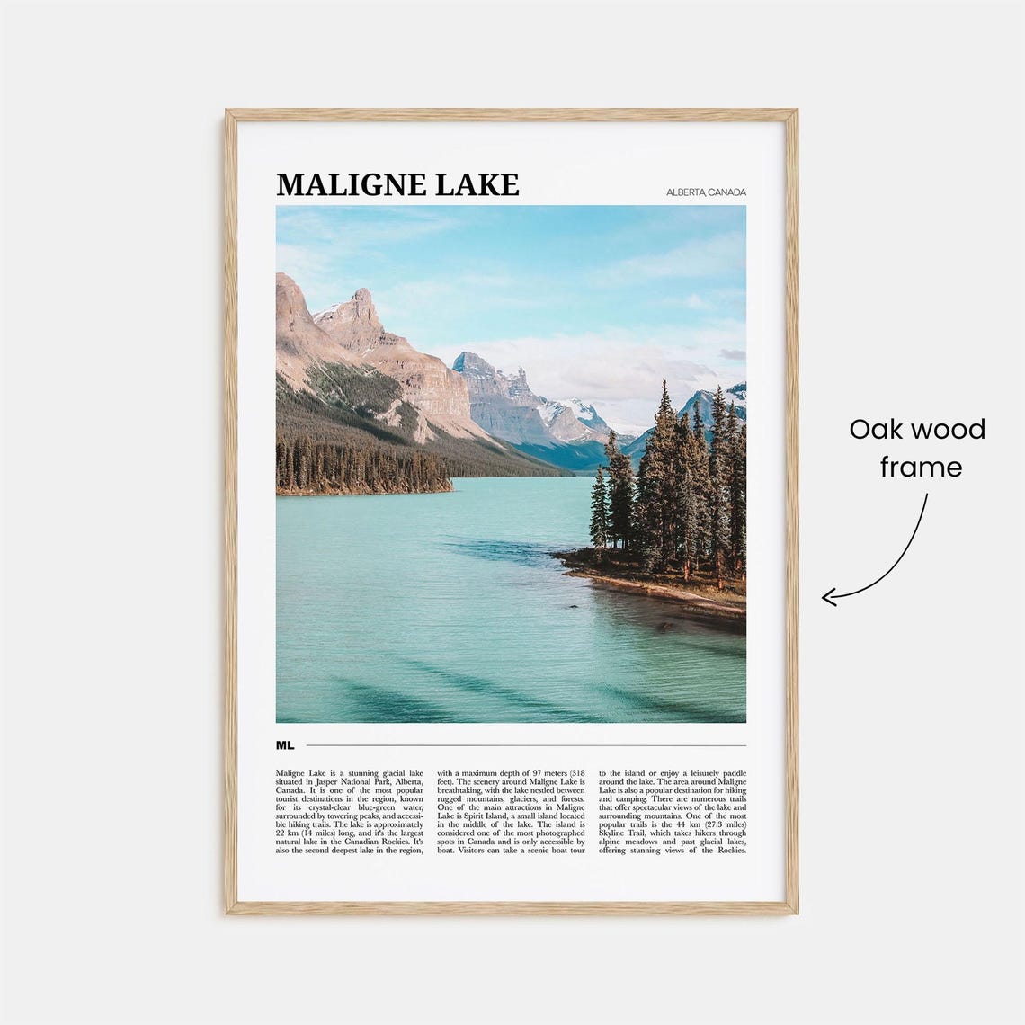 Maligne Lake Travel Poster Maligne Lake Wall Art Maligne Lake Poster Print Maligne Lake Photo Maligne Lake Decor Alberta Canada - Image 3