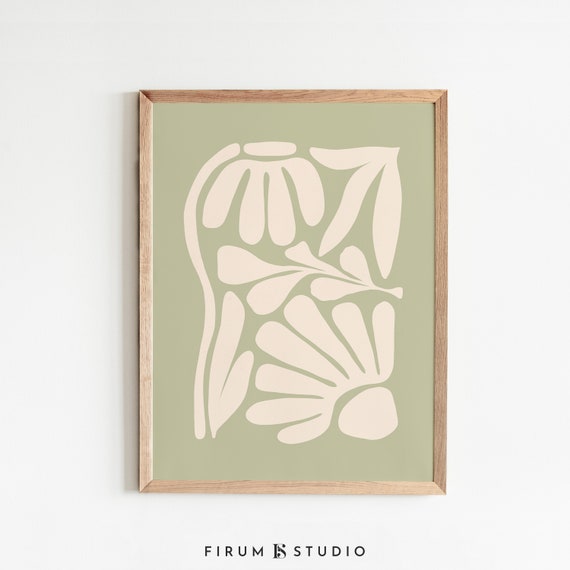 Floral Illustration Botanical Boho Art Print, Japandi