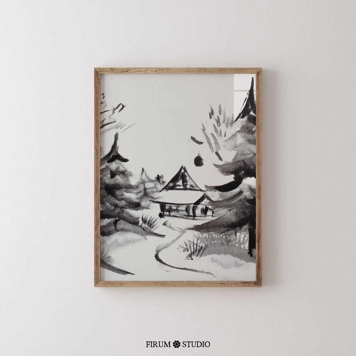 Black And White Winter Landscape, Minimalist Aesthetic - Image 2