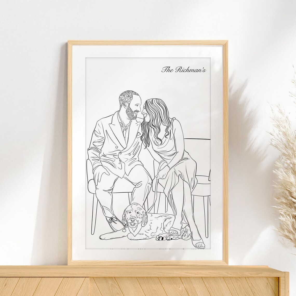 Jaurey and Carolina Anniversary Couple Line Portrait 2024 Poster - Image 3