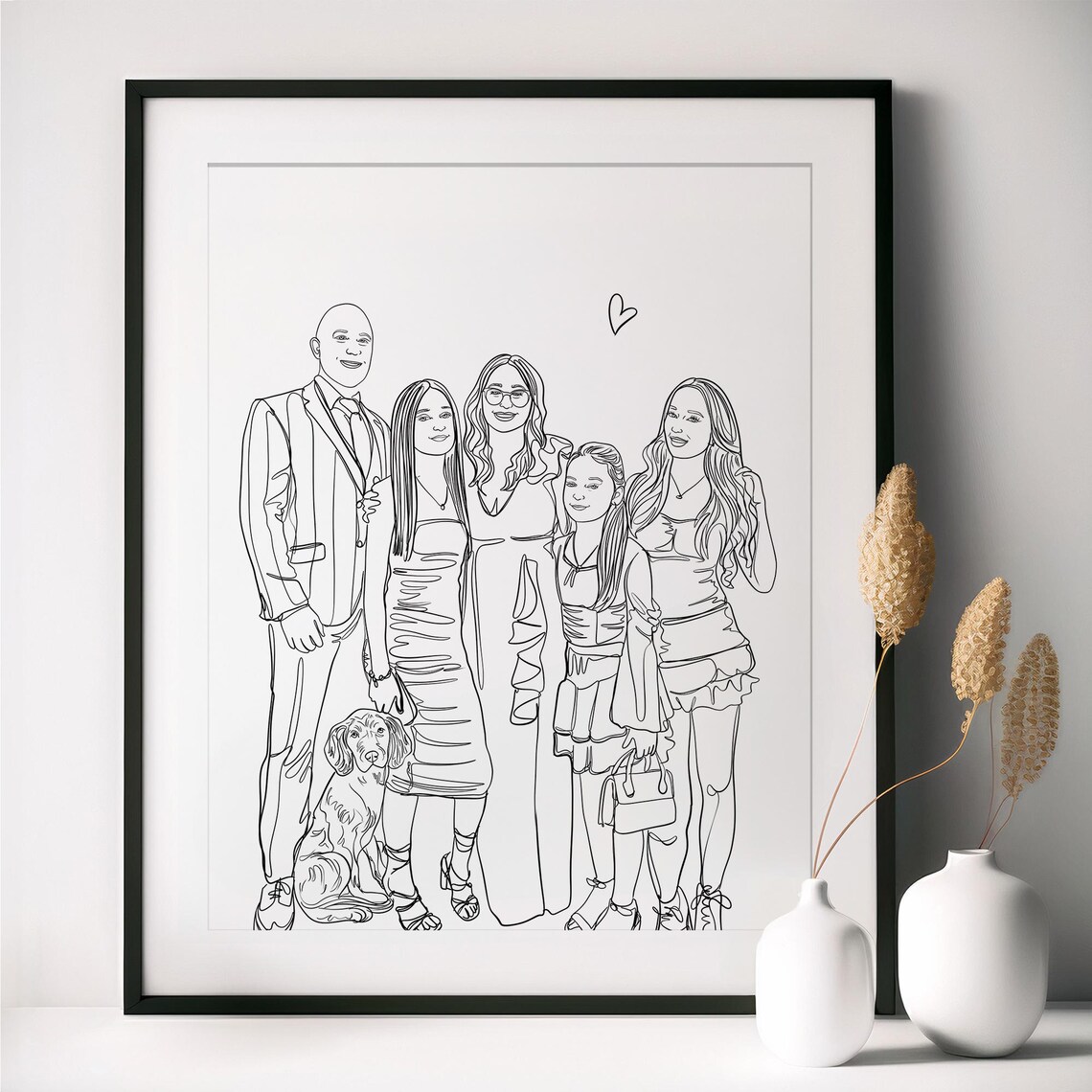Happy Father's Day Warm Dad and Daughter Line Drawing Hug Poster - Image 2