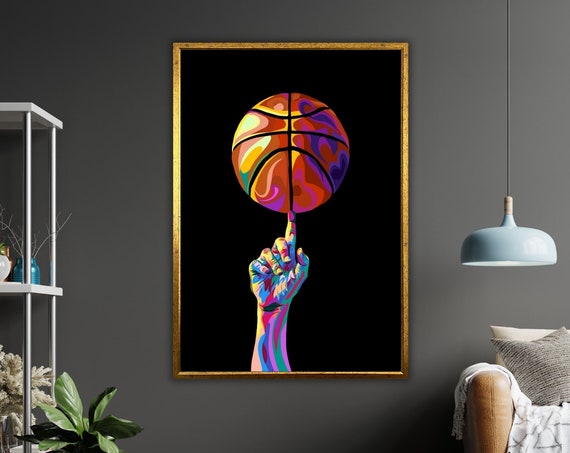 Basketball Ball On Finger Art Basketball Ball Wall Decor Modern Art Basketball Gift Unique Home Decor