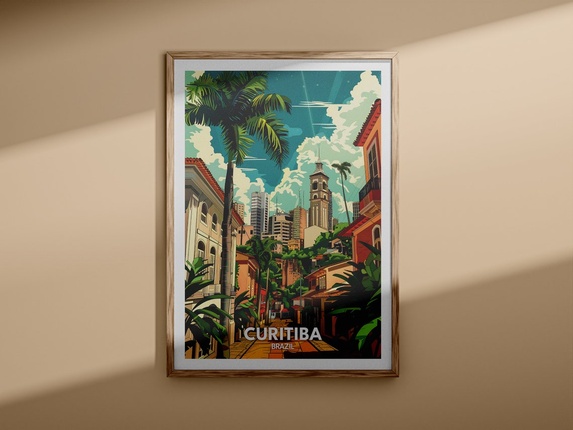 Curitiba Art Print Curitiba Travel Poster Brazil Wall Art Print Brazil Home Decor Travel Wall Art Poster Unique City Print - Image 3