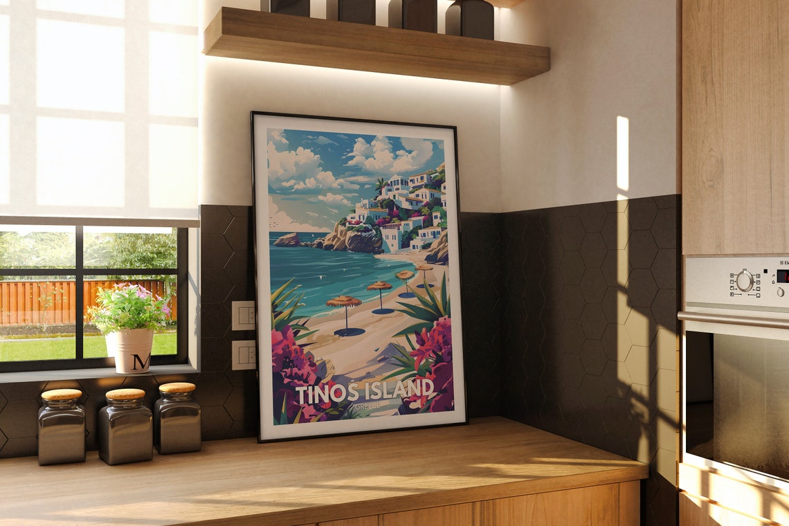 Tinos Island Print Tinos Island Travel Poster Greece Wall Art Print Greece Home Decor Travel Wall Art Poster Unique City Print - Image 2