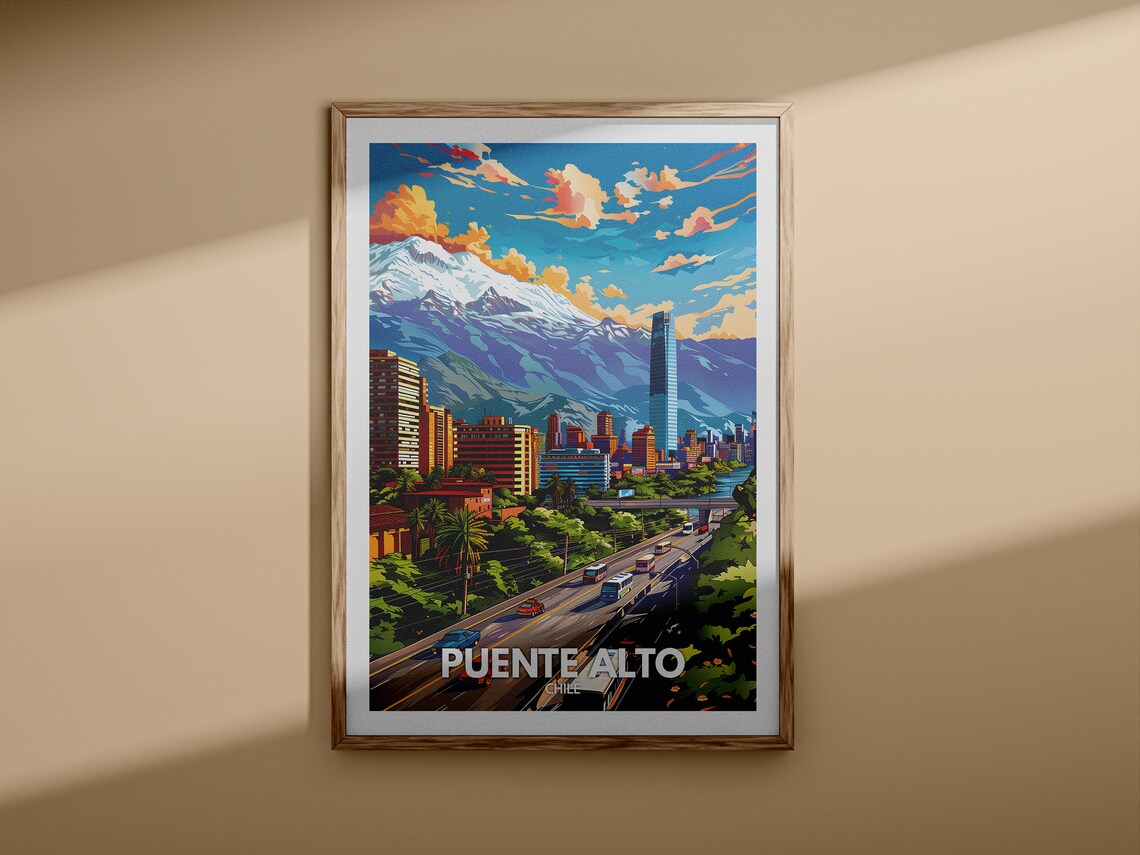 Puente Alto Print Puente Alto Travel Poster Chile Wall Art Print Chile Home Decor Travel Wall Art Decor Unique City Poster - Image 3