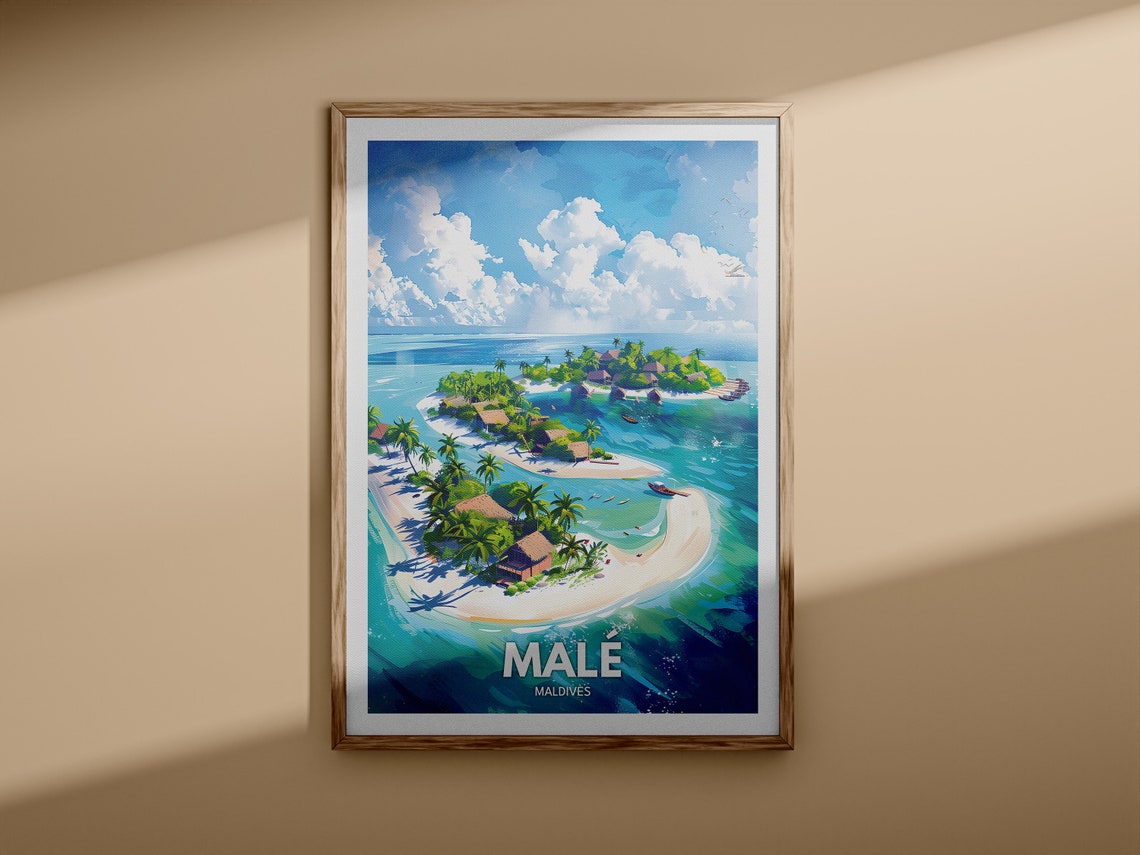 Male City Print Male Travel Poster Maldives Wall Art Print Maldives Home Decor Travel Wall Art Poster Unique City Print - Image 3