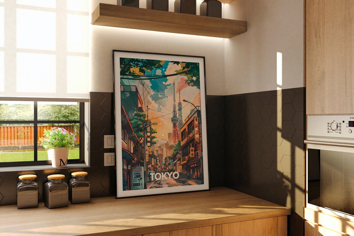 Tokyo Print Tokyo Travel Poster Japan Wall Art Print Japan Home Decor Travel Wall Art Poster Unique City Print - Image 2