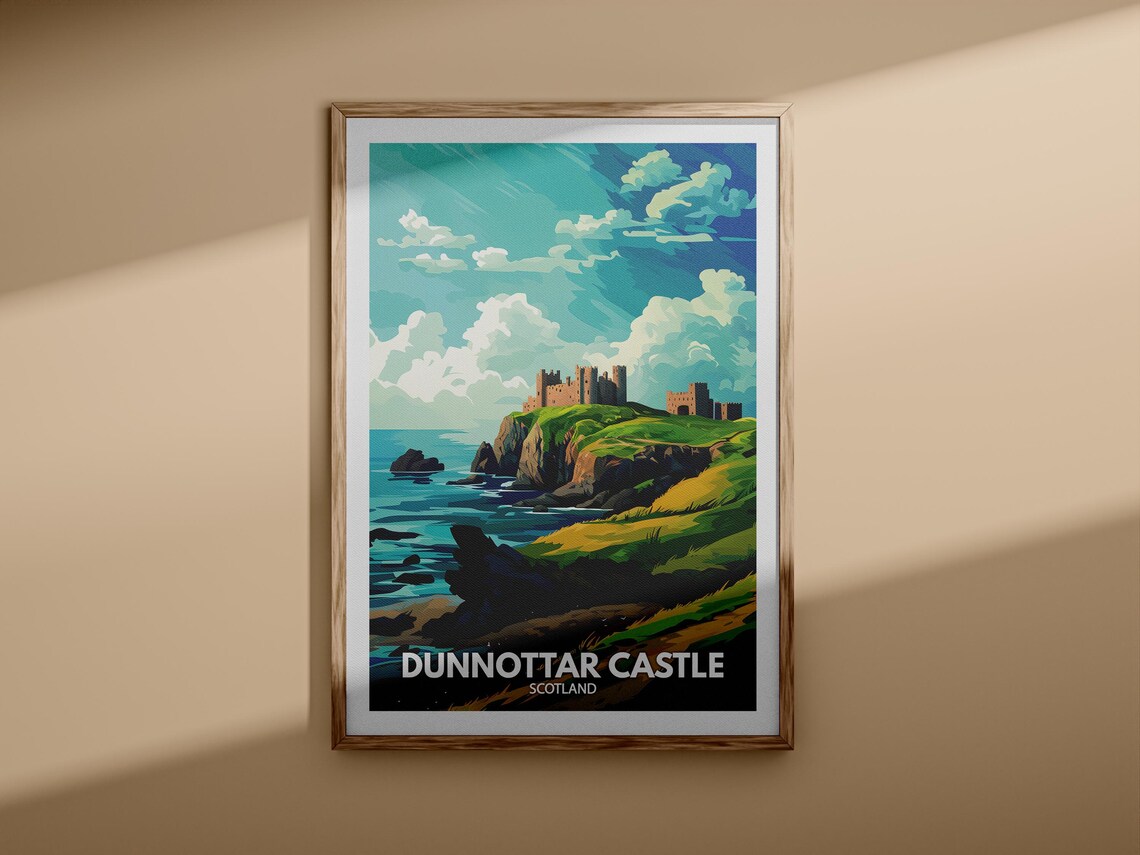 Dunnottar Castle Scotland Sea Cliffs Coastal Ruins Vintage Travel Poster - Image 3