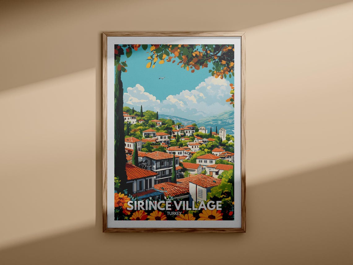 Sirince Village Print Sirince Village Travel Poster Turkey Wall Art Print Turkey Home Decor Travel Wall Decor Unique City Poster - Image 3