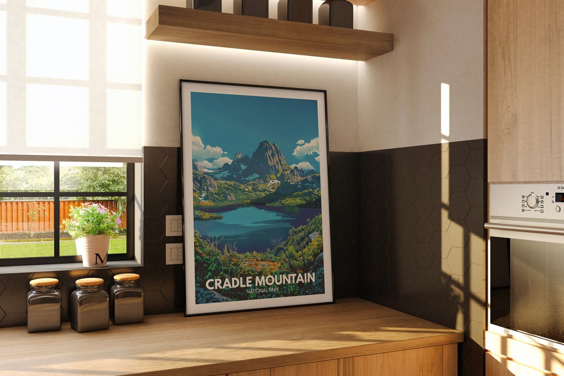 Cradle Mountain National Park Tasmania Lake View Travel Poster - Image 2