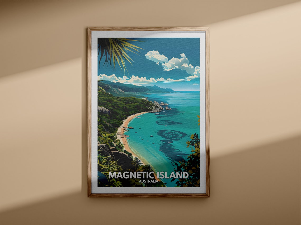 Magnetic Island Australia Coral Reef Tropical Bay View Travel Poster - Image 3