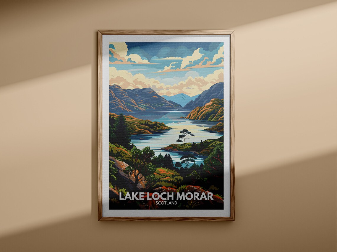 Lake Loch Morar Scotland Calm Highland Lake Peaks Travel Poster - Image 3