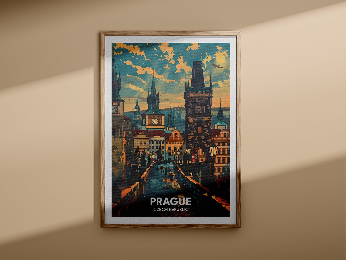Prague Art Print Prague Travel Poster Czech Republic Wall Art Print Czech Republic Home Decor Travel Art Poster Unique City Print - Image 3